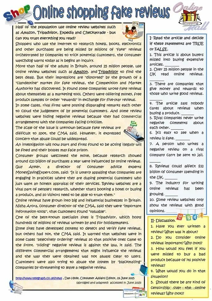 Reading Worksheet for Intermediate. Texts for reading for Intermediate. Shops reading Comprehension. English tasks Intermediate.