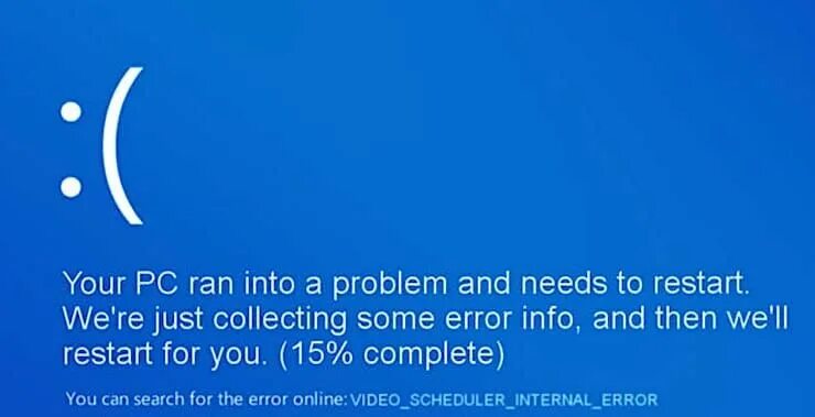 Video scheduler internal. Ошибка Windows Video Scheduler Internal. Синий экран смерти Windows 10 Video Scheduler Internal Error. Ошибка виндовс 10 перезагрузка. На вашем ПК возникла проблема.