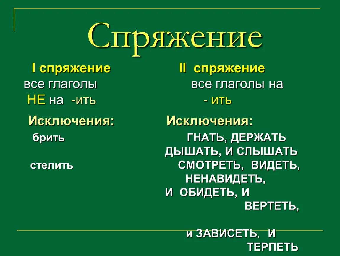 Какой глагол относится к исключениям