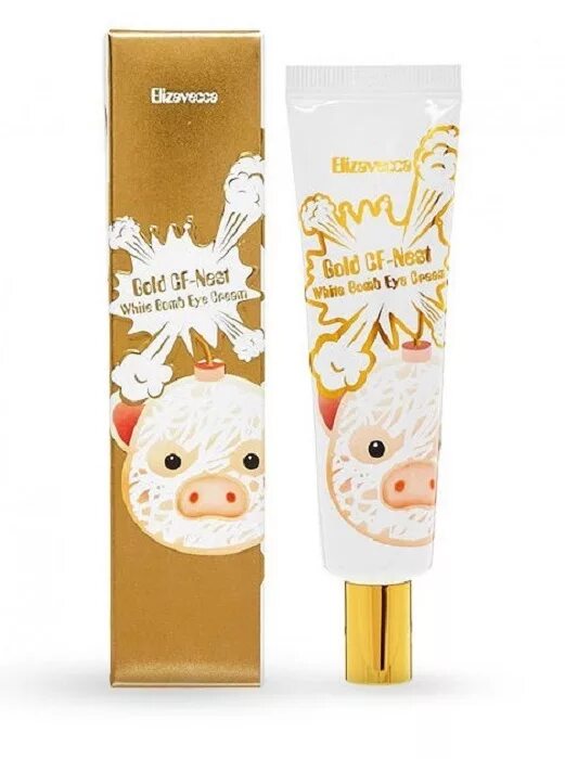 Gold cf. Gold CF-Nest White Bomb Eye Cream. Крем для глаз Elizavecca "Gold CF-Nest White Bomb Eye Cream". [Elizavecca] Gold CF Nest White Bomb Eye Cream - 30ml. Крем для век Elizavecca с экстрактом ласточкиного гнезда.