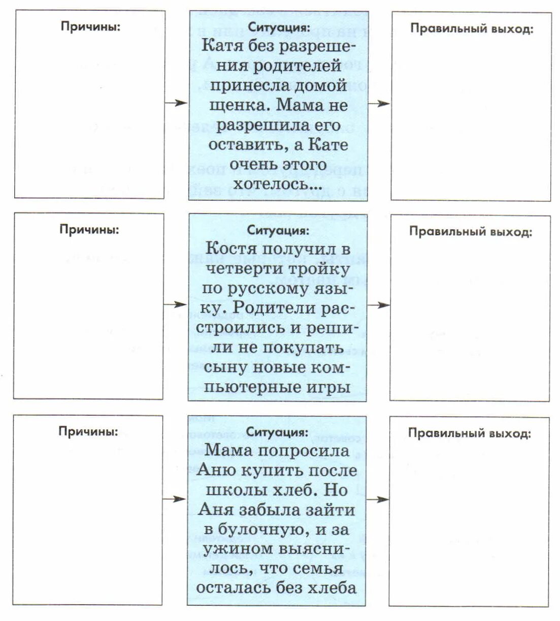 Перед тобой ряд слов в различной степени