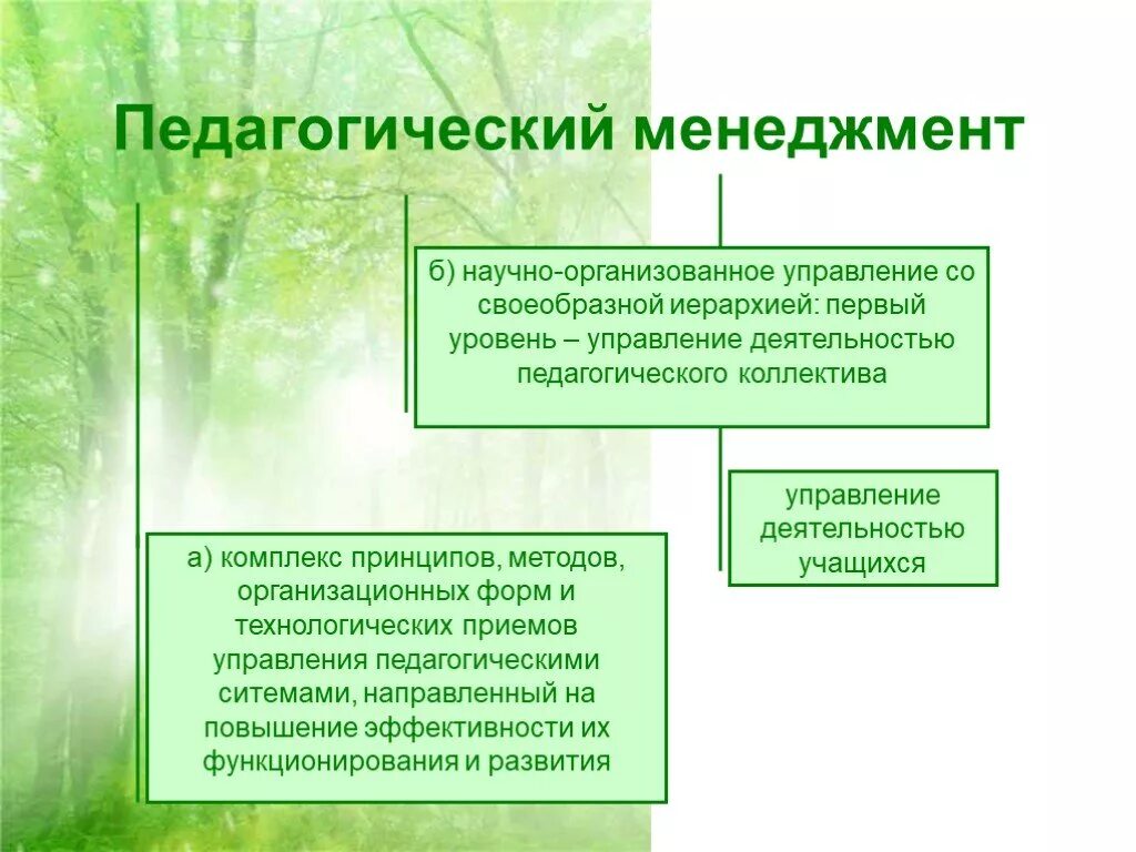 Педагогический менеджмент. Понятие педагогического менеджмента. Факторы педагогического менеджмента. Подходы педагогического менеджмента. Научные формы управления