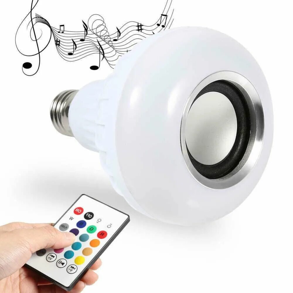 Лампочка-колонка led Music Bulb. Светодиодная музыкальная Bluetooth лампа e27 12w. Лампа led музыкальная s002 с Bluetooth. Умная лампочка-колонка led Music Bulb.