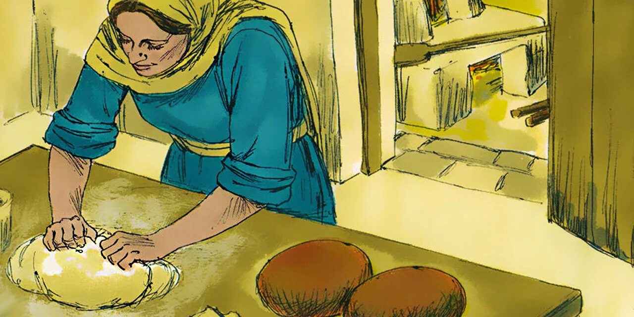 Женщина печет хлеб. Притча Иисуса Христа о закваске. Притча о закваске. Притча о закваске и трех мерах муки. Притча о хлебе с маслом.