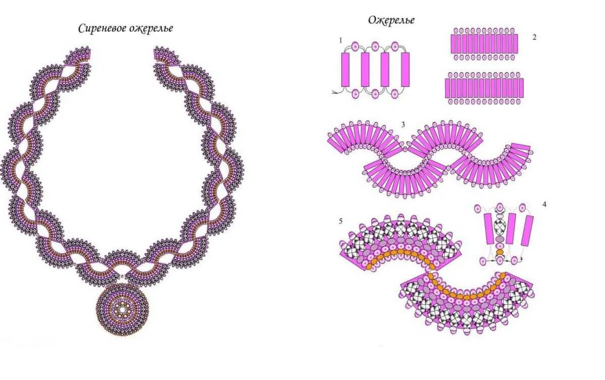 Схемы из стекляруса. Колье из бисера схемы плетения для начинающих. Браслет из стекляруса и бисера схемы. Схема плетения колье из стекляруса. Украшения из бисера своими руками схемы браслеты.