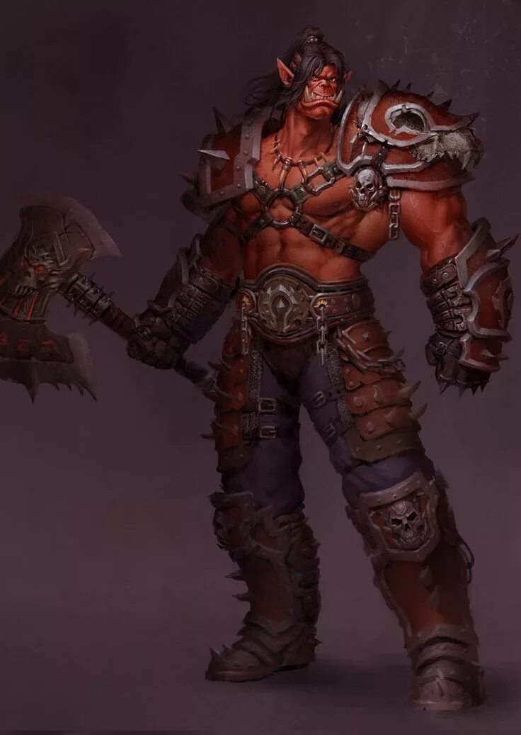 Красный орк варкрафт 3. Красный орк. Красный орк. Warcraft орки арт. Орк стильный.