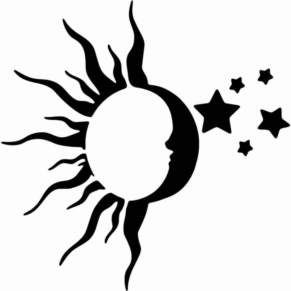 The sun the moon the stars. Солнце и Луна логотип. Трафарет солнце и Луна. Солнце трафарет. Луна трафарет.