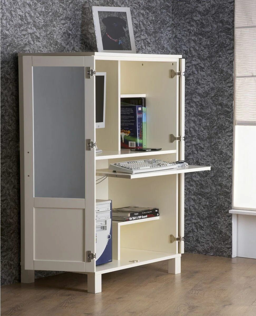 Hide computers. Компьютерный стол в шкафу икеа. hideaway desk. hidden office desk cabinet. computer cupboard.