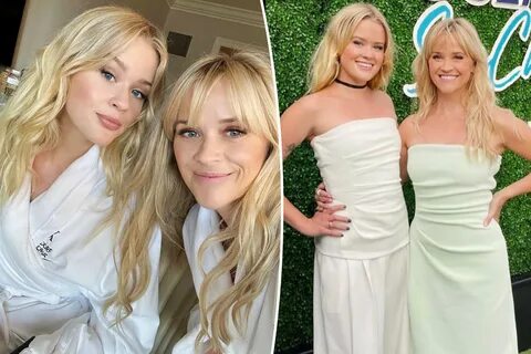 Reese Witherspoon and look-alike daughter Ava twin in strapless styles: &ap...