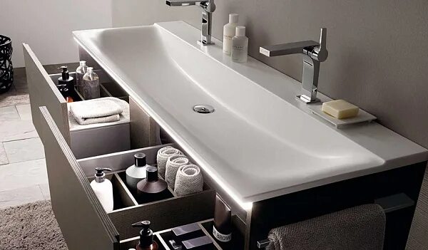 Раковины в ванной комнате фото Concrete Trough Double Bathroom Sink Native Trails Rectangular sink bathroom, Dr