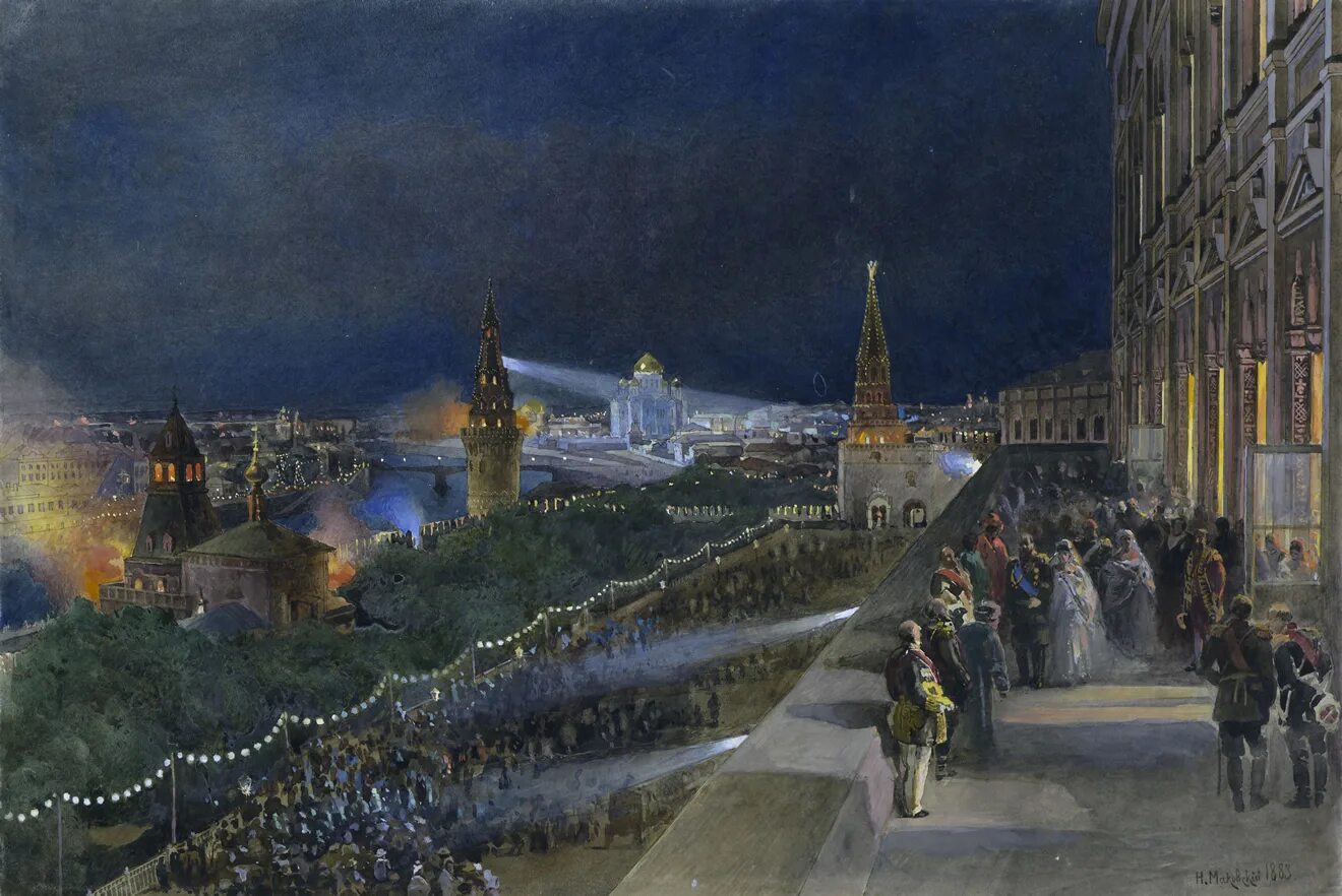 московский кремль. ночная подсветка кремля. иллюминация кремля. кремль москва ночная подсветка. коронация николая 2 москва иллюминация.