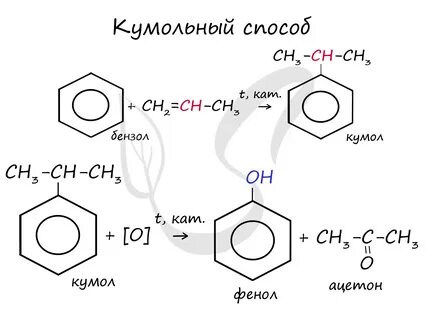 Синтез фенола кумольным методом