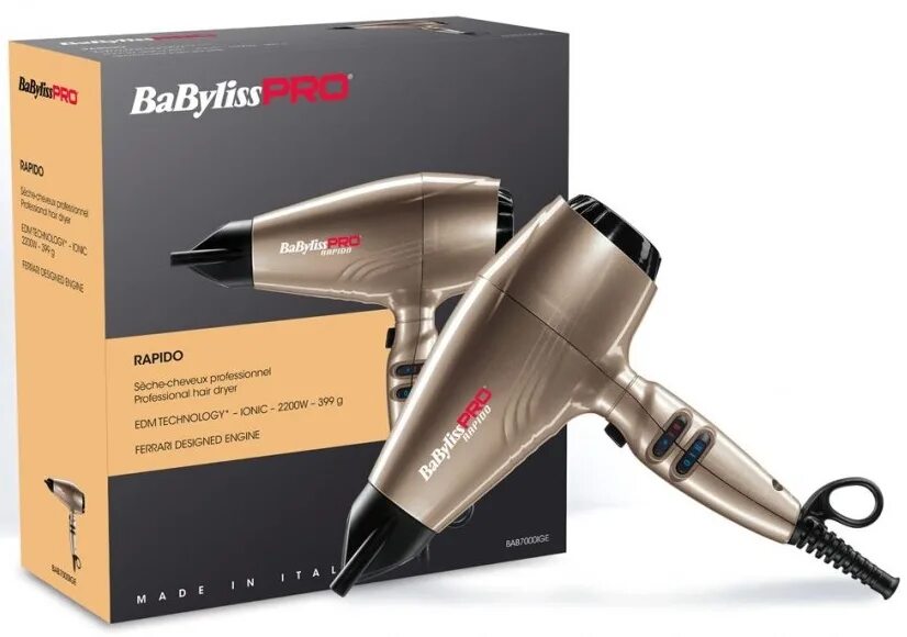 Babyliss pro rapido ferrari. Фен BABYLISS Pro rapido Ferrari 2200w. Профессиональный фен BABYLISS Pro rapido Light Bronze Ferrari bab7000ige 2200w. Фен BABYLISS Pro bab7000ie rapido насадки. Фен BABYLISS Pro bab5559e.