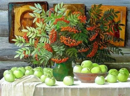 Картина яблочный спас