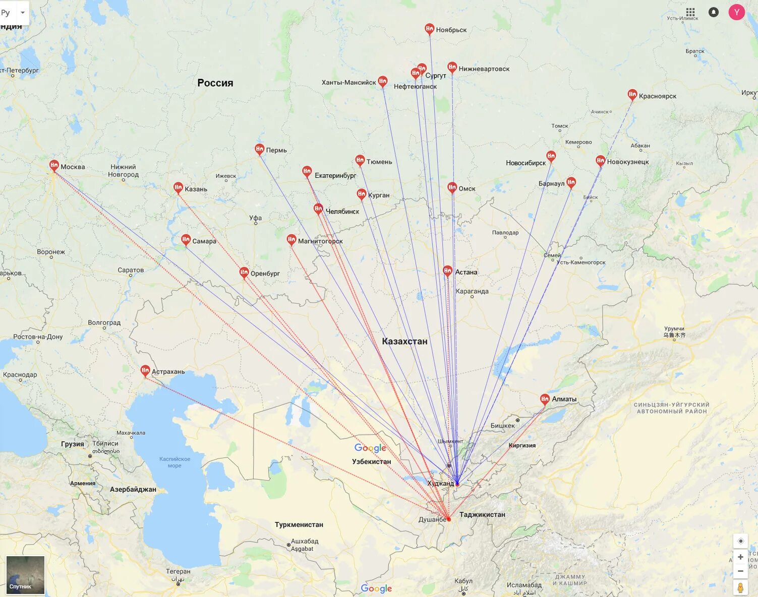 Над какими. Маршрут самолета Москва Душанбе на карте. Карта полета в Душанбе. Карта полётов самолётов по направлению Узбекистан.