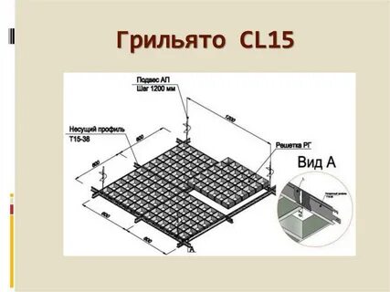 Монтаж потолка грильято