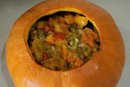 Тыква фаршированная мясом и овощами рецепт
