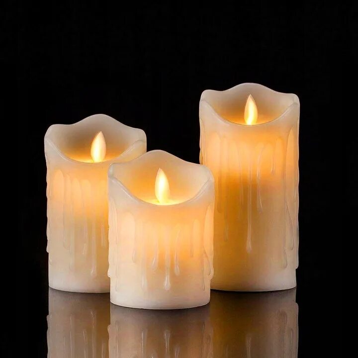 Свечи набор SBN Pillar Candles столбик 3*5см белые 8шт o-2558. Электрические свечи. Свеча светодиодная. Свечи декоративные на батарейках.