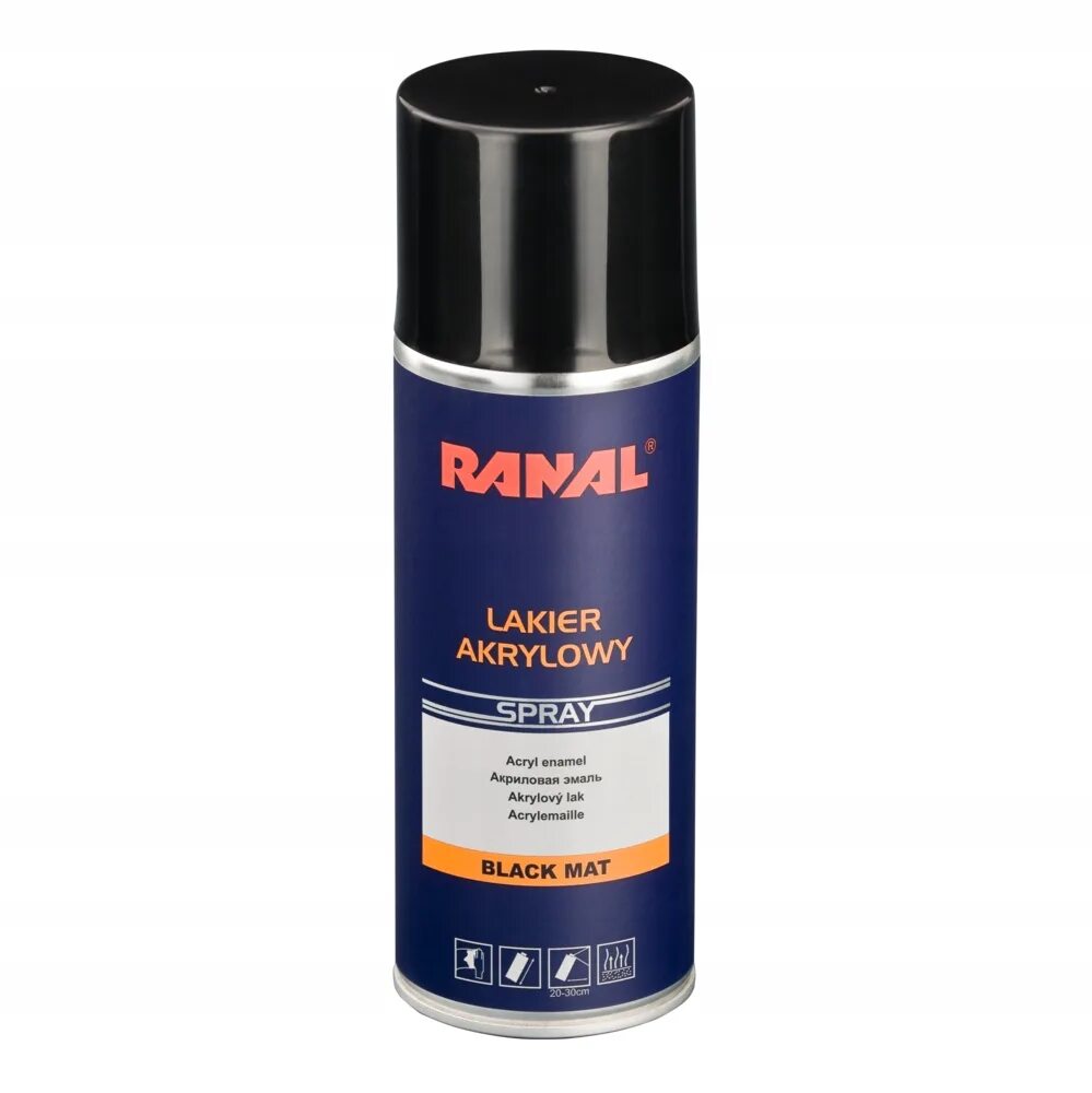 Ranal Plastic primer Spray. Alvan краска аэрозоль(Gloss) код 399 400мл. Лак матовый, 400 мл. Эмаль акриловая матовая черная