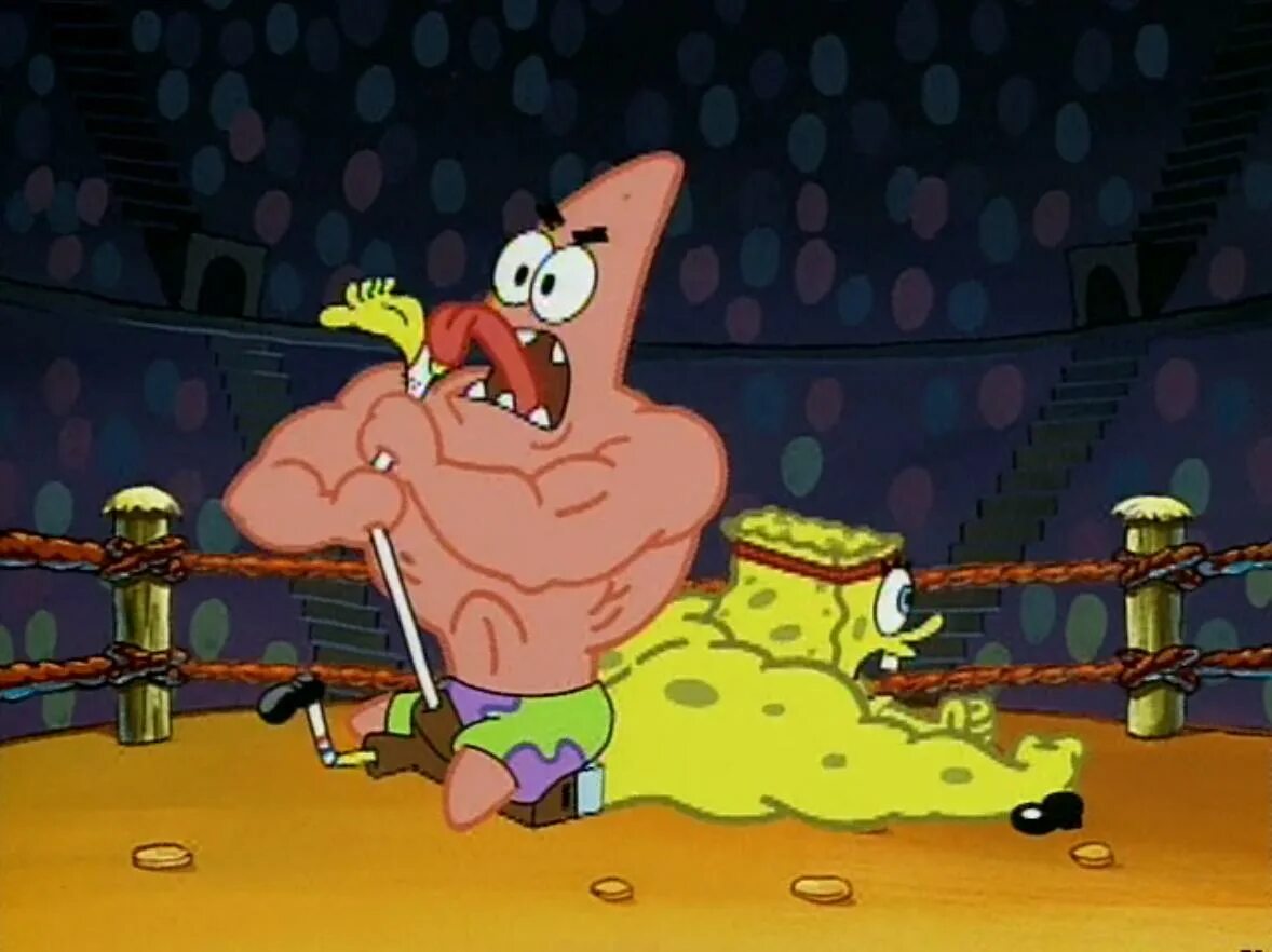 Spongebob vs. Spongebob vs Patrick. Накаченный Патрик. Spongebob vs Patrick Wrestling. Патрик боец Спанч Боб.