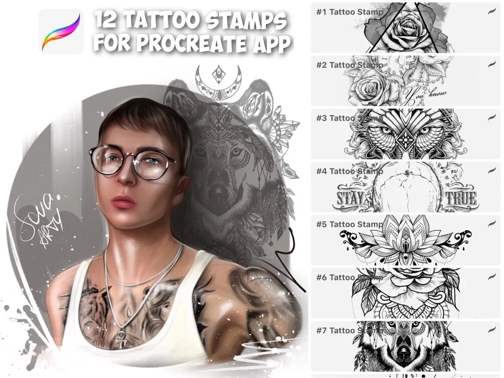 Программа для тату. Кисти для тату procreate. кисти татуировки для прокреэйт. кисти для прокриэйт для тату эскизов.