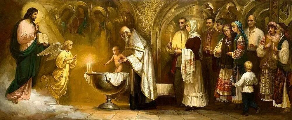 988 г. Крещение киевлян князем владимипро м. Крещение. Картина крещение руси князем владимиром. 2002.