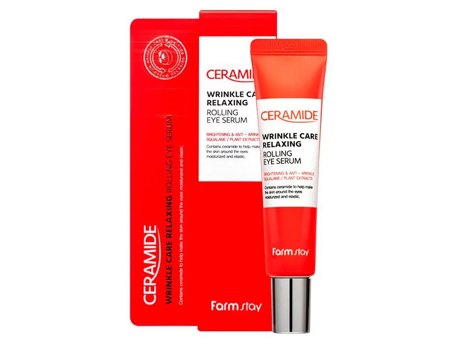 Сыворотка для глаз с керамидами - Ceramide Wrinkle Care Relaxing Rolling Eye Serum, 25мл. Farm stay сыворотка роллер с керамидами. Сыворотка для кожи вокруг глаз 25мл, Farmstay. Крем для век с керамидами Farmstay. Ceramide gel