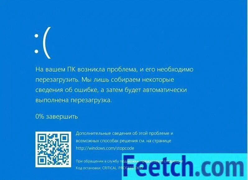 Экран смерти Windows 10 critical. Критическая ошибка Windows. Критическая ошибка Windows 10. Синий экран смерти critical process died.