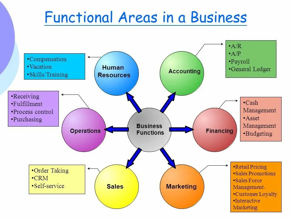 Functioning posts. Functional Management. Business functions. Business areas. Functions in Management.