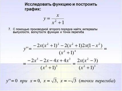 Построение графика с помощью производной примеры