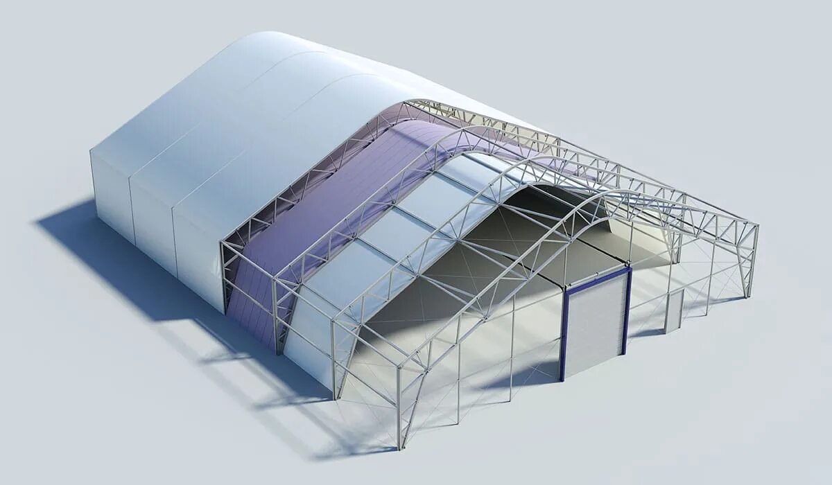 Типы ангаров. Scissor” Truss Insulation. Tensile Fabric structure in Delhi, India.