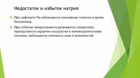 Недостаток натрия симптомы