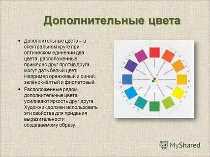 Цвета расположенные друг против друга называются