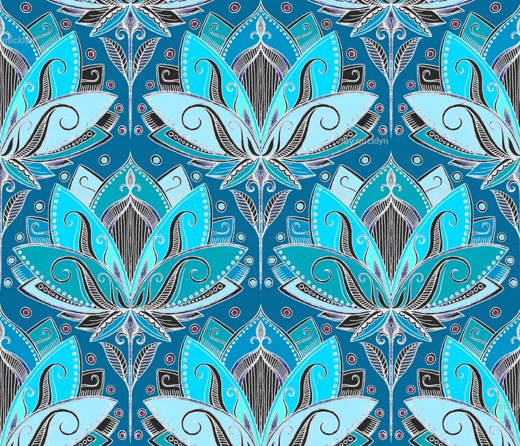Path of the teal. Узоры и орнаменты в стиле арт деко. lily pattern. bo path of the teal lotus.