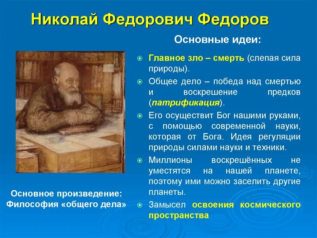 Уставала н ф. Философии общего дела Николая Федоровича Федорова. Н Ф Федоров философия кратко. .Ф.Федоров и его "философия общего дела.