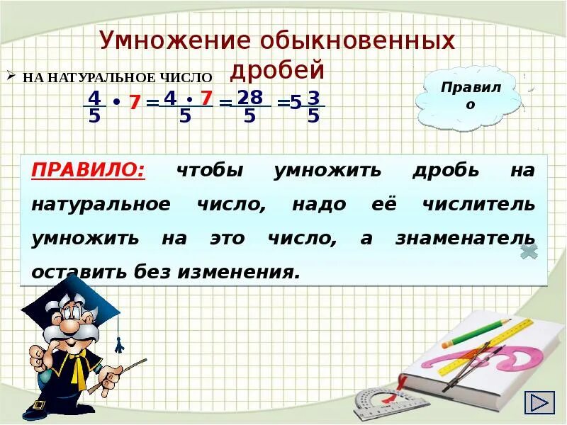 Правило умножения обыкновенных дробей 6 класс. Правило умножения дроби на натуральное число 6 класс. Правило умножения дробей 5 класс математика. Правило умножения обыкновенных дробей на натуральное число.