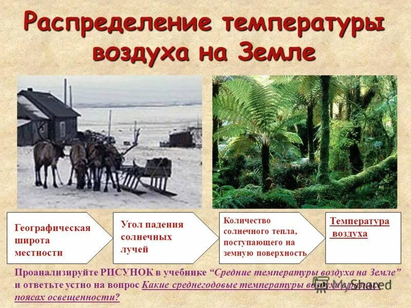 Презентация на тему закономерности распределения атмосферных осадков. Распределение температуры воздуха. распределение температуры воздуха на земле. закономерности распределения температуры воздуха. распределение температур поверхности земли.