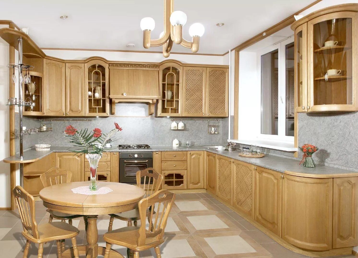Фото кухонь. П образная мебель для кухни. Кухни из дуба п-образные. Мебельный гарнитур кухни в доме. Красивая кухня из дерева п образная.