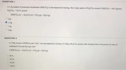 2khco3 k2co3 co2 h2o