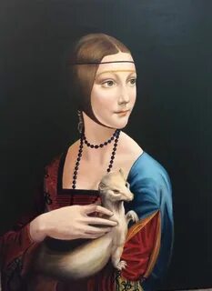 A copy of the picture of Leonardo da Vinci &quot;A lady with an ermine 