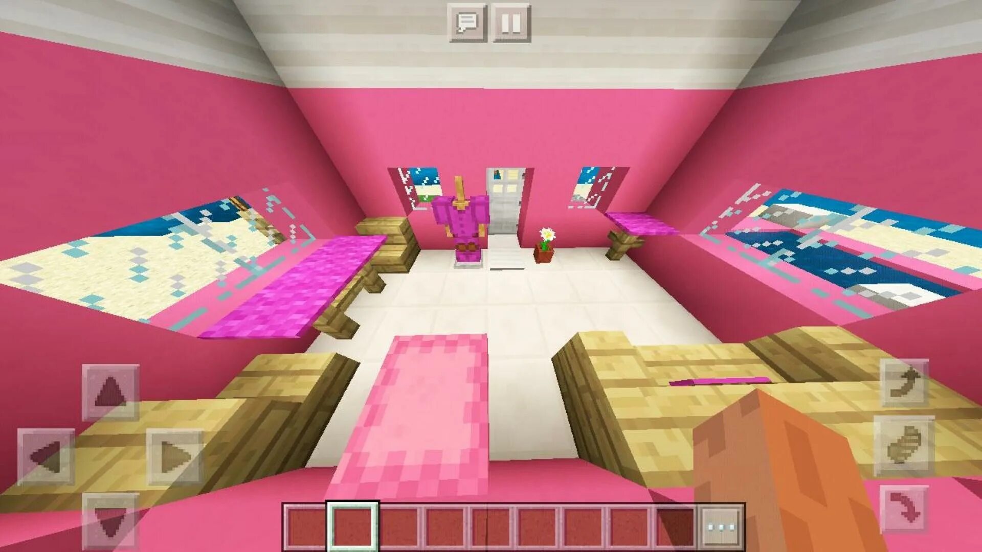 Розовая комната в МАЙНКРАФТЕ. Розовый дом в МАЙНКРАФТЕ. Розовая игра. Спальня в МАЙНКРАФТЕ розовый.