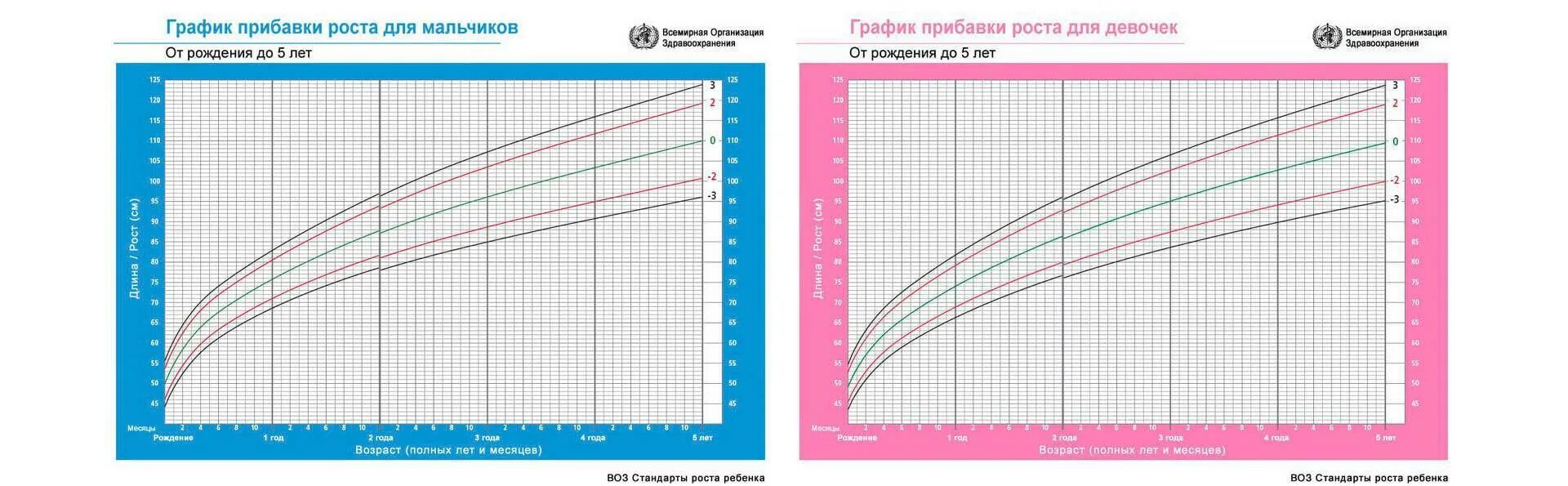 Таблица: рост и вес ребенка до года
