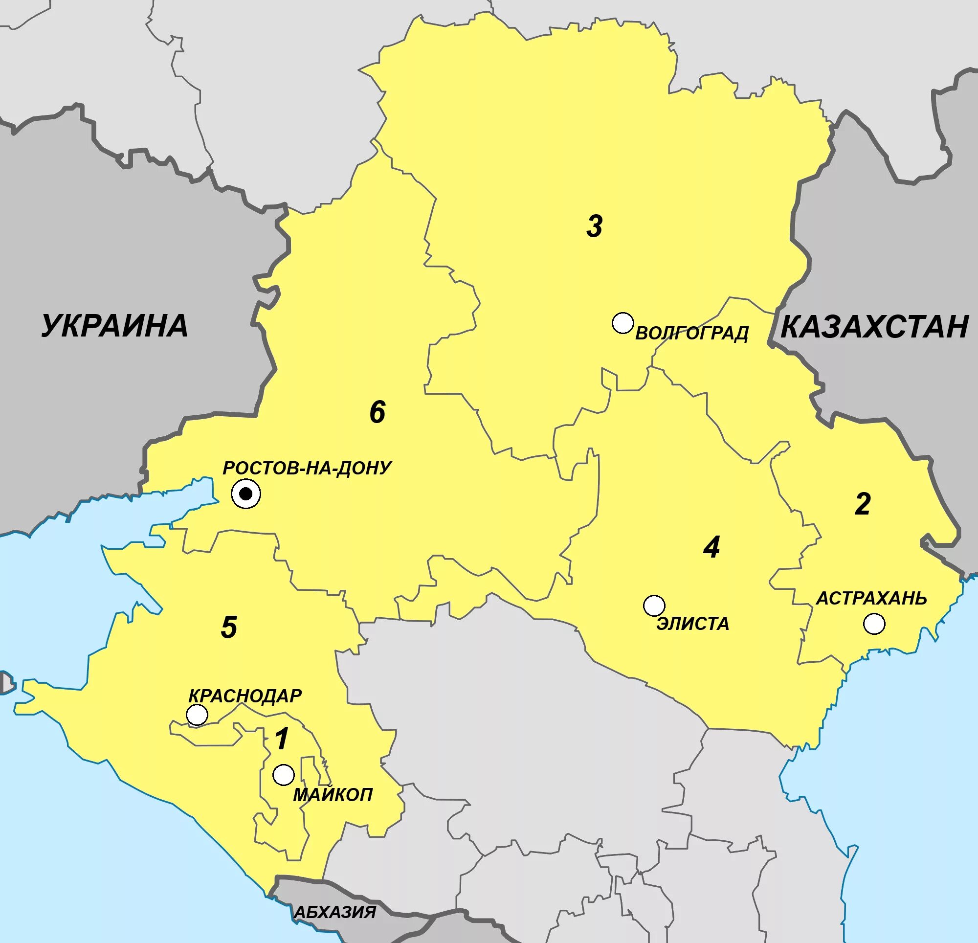 Субъекты юга россии на карте. Южный федеральный округ на карте России. Граница Южного федерального округа России. Южный федеральный округ на карте России с городами. Южный федеральный округ границы на карте.