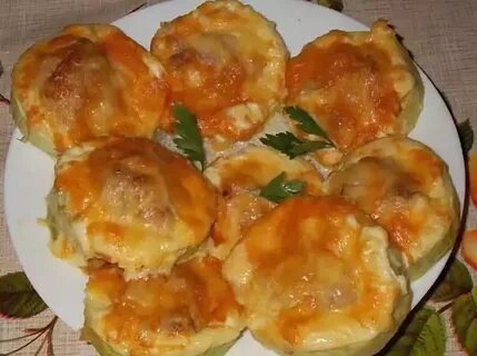 Жареные кабачки фаршем