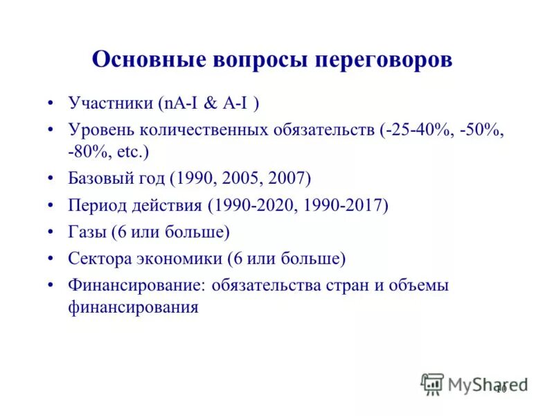 вопросы для переговоров