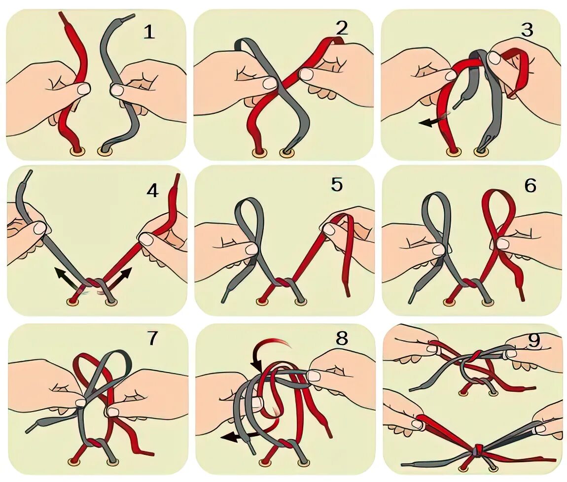Как завязывать шнурки поэтапно