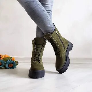 Ботинки хаки женские