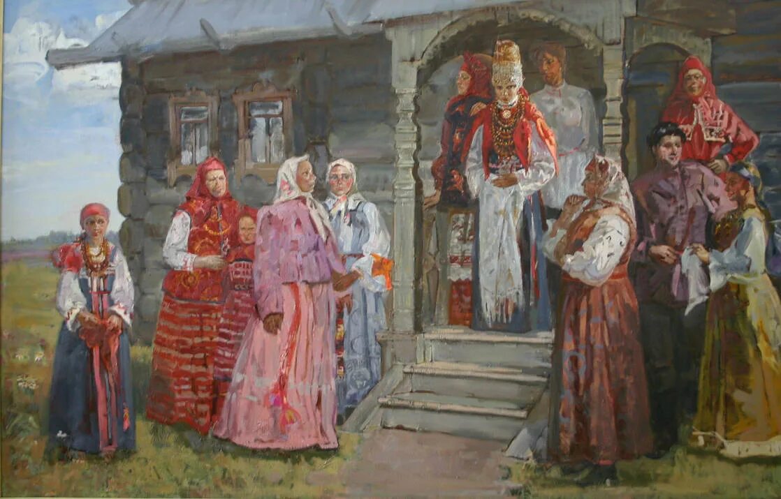 Смотрины молодых (а. н. Третьяков. В деревне. 1867). Смотрины невесты Мясоедов. Смотрины молодых картина Третьяков. Смотрины Руси 19 век. Ваня часто приходил к нам в деревню