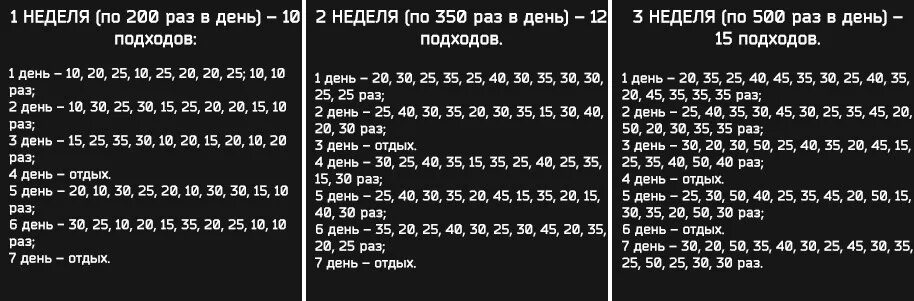 7 20 раз в неделю