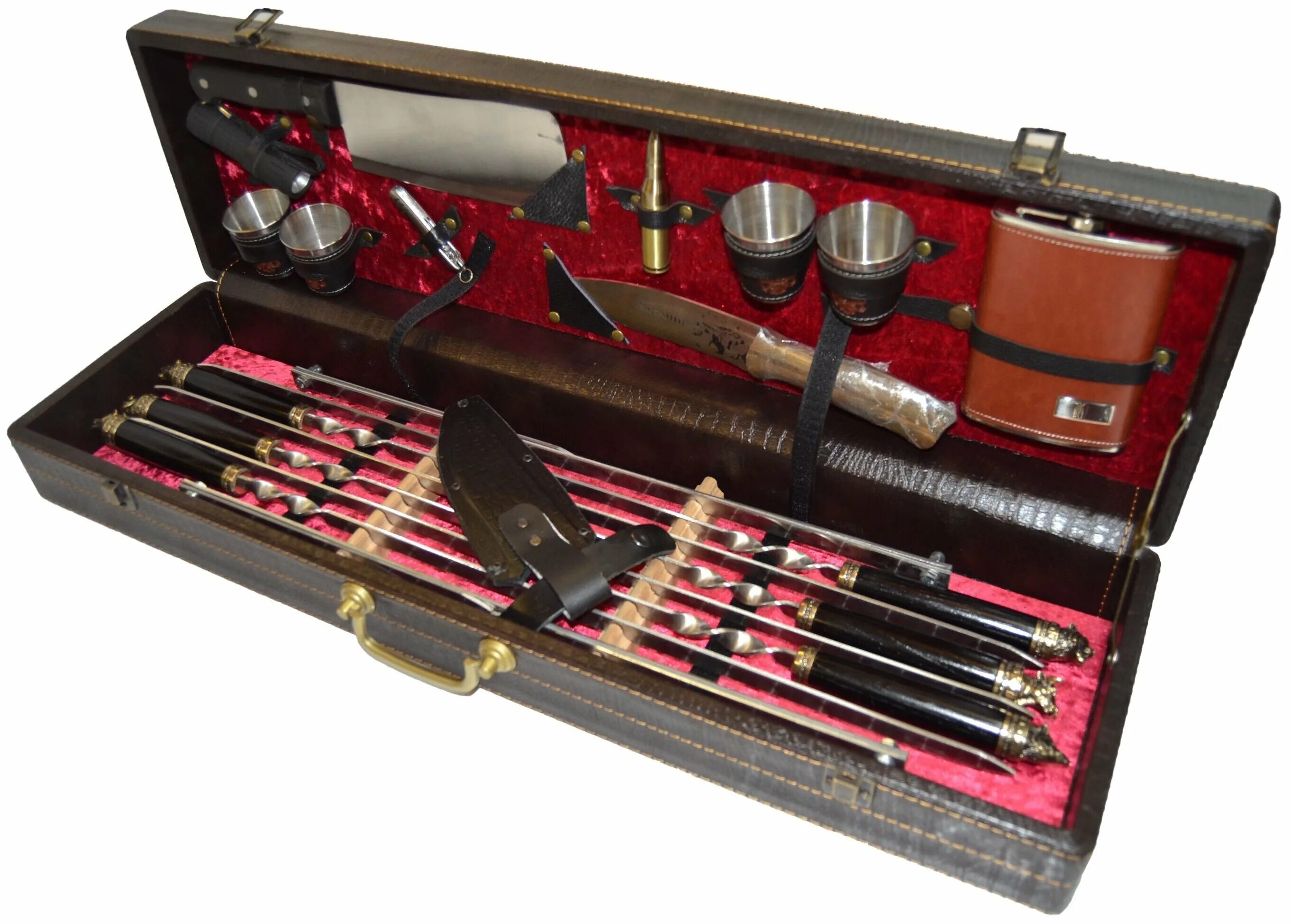 Набор для шашлыка подарочный. Набор для шашлыка подарочный в чемодане. Шашлычный набор в кейсе. Набор для барбекю в кейсе. Чемодан для шашлыка подарочный.